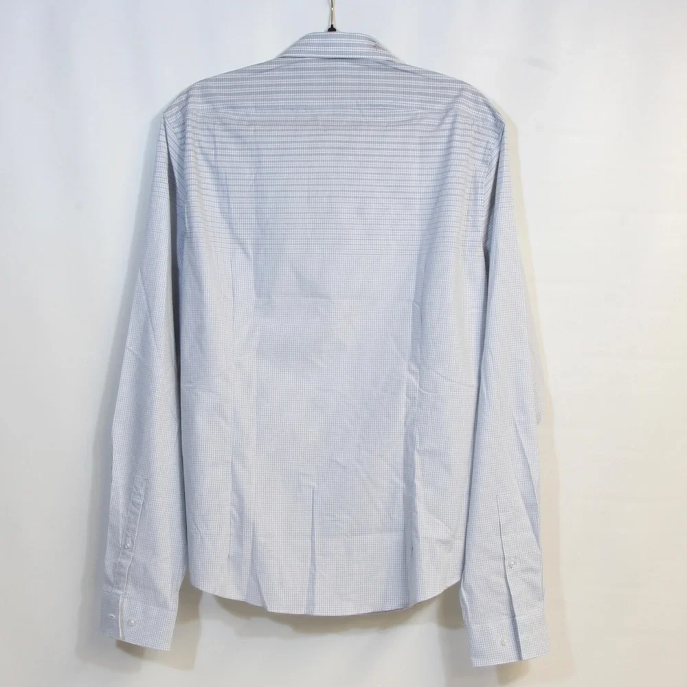 Calvin Klein Extreme Slim Fit White Box Pattern Long Sleeve Button-down Shirt